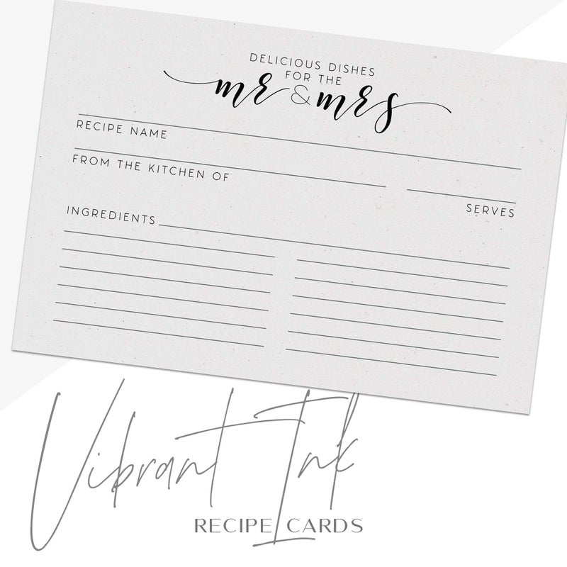 Dashleigh Newlywed & Bridal Shower Recipe Cards from, 48 Cards, 4x6 inches, Water-Resistant and Double-Sided (Vintage Newlywed) - Image 5